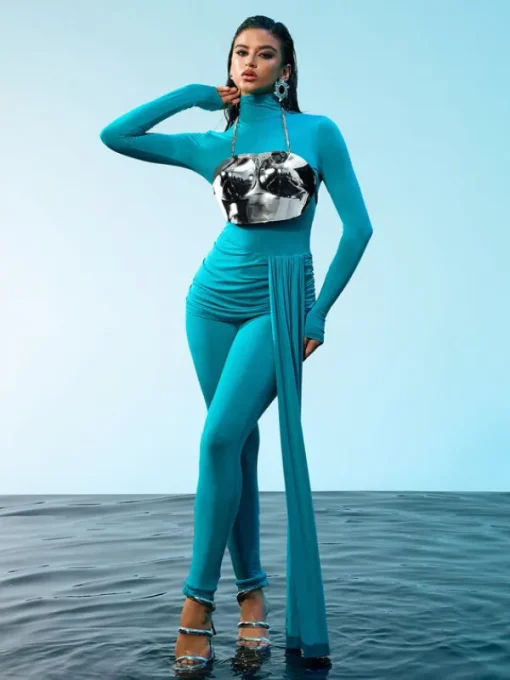 Armor Tops | Tops*Mew Mews Fashion O/S Quill Halterneck Armor Top In Silver