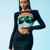 Armor Tops | Tops*Mew Mews Fashion O/S Quill Rhinestone Armor Top In Blue
