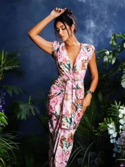 Dresses | Midi Dresses*Mew Mews Fashion Quinta V Neck Floral Printed Midi Dress