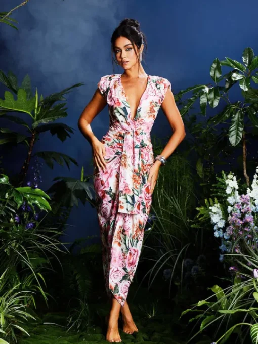 Dresses | Midi Dresses*Mew Mews Fashion Quinta V Neck Floral Printed Midi Dress