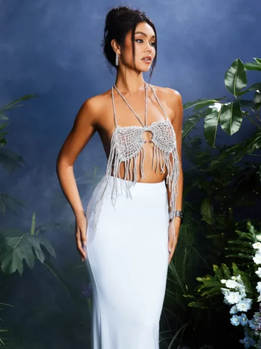 Sets & Co-ords*Mew Mews Fashion Qwara Crystal Fringe Skirt Set