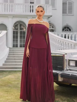 Dresses | Maxi Dresses*Mew Mews Fashion Qyressa Off Shoulder Pleated Maxi Dress