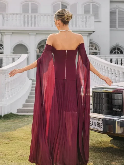 Dresses | Maxi Dresses*Mew Mews Fashion Qyressa Off Shoulder Pleated Maxi Dress