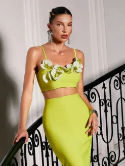 Sets & Co-ords*Bandage Rajiv Flower Skirt Set