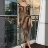 Dresses*Mew Mews Fashion Rhya Off Shoulder Stripe Mesh Dress