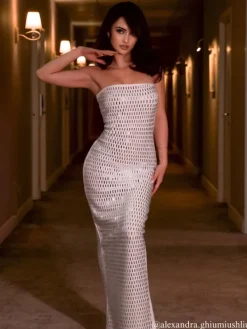 Dresses*Bandage Ridley Rhinestone Maxi Dress In White