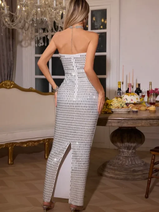 Dresses | Maxi Dresses*Bandage Ridley Rhinestone Maxi Dress In White