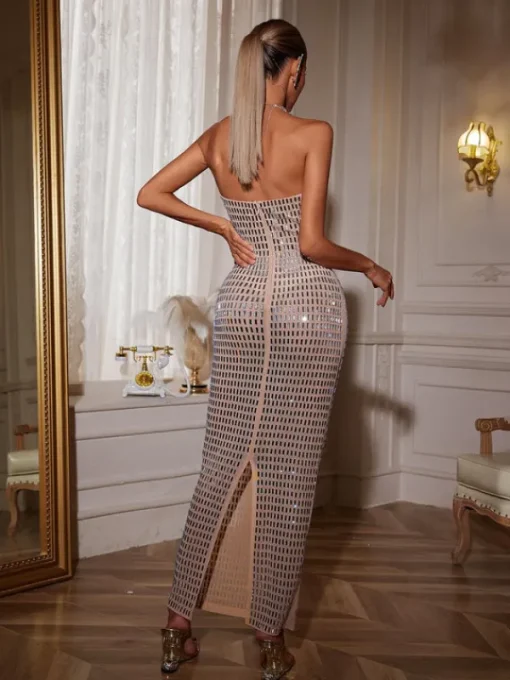 Dresses*Mew Mews Fashion Ridley Rhinestone Mesh Maxi Dress