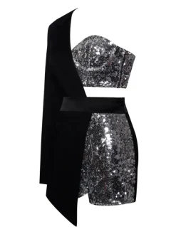 Blazers | Jumpsuits & Romper*Mew Mews Fashion River Sequin One Sleeve Blazer Romper