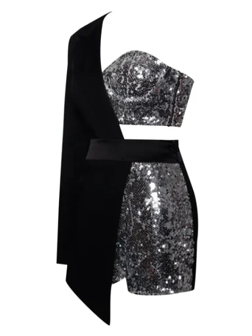 Blazers | Jumpsuits & Romper*Mew Mews Fashion River Sequin One Sleeve Blazer Romper