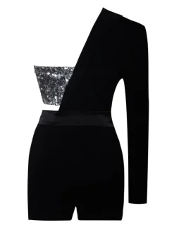 Blazers | Jumpsuits & Romper*Mew Mews Fashion River Sequin One Sleeve Blazer Romper