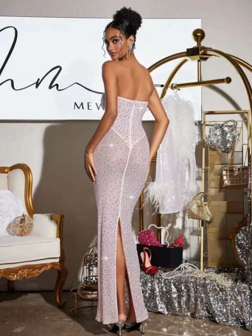 Embellishment | Dresses*Embellishment Roanya Strapless Rhinestone Corset Maxi Dress