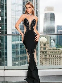Dresses*Bandage Rollo Strapless Crystal Dress