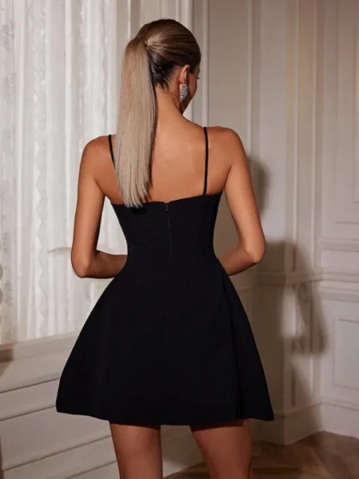 Dresses | Mini Dresses*Mew Mews Fashion Ronja Spaghetti Flower Mini Dress In Black