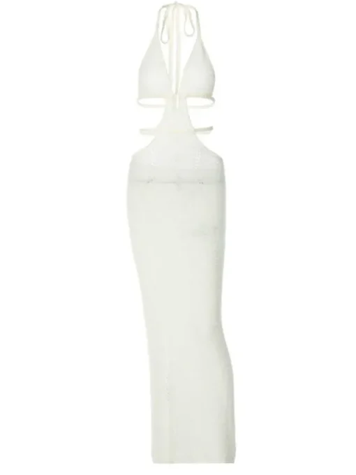 Dresses | Maxi Dresses*Mew Mews Fashion Rosalinda Halterneck Knit Maxi Dress In White