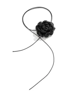 Necklaces*Mew Mews Fashion Rosie Black Flower Mesh Choker