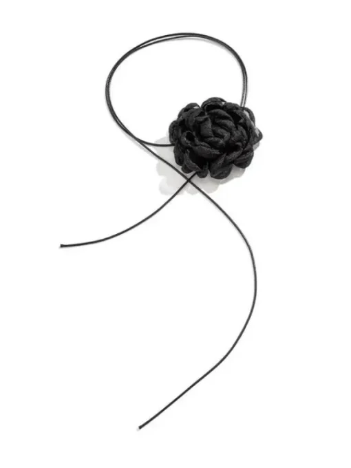 Necklaces*Mew Mews Fashion Rosie Black Flower Mesh Choker