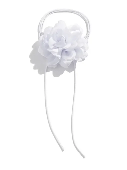 Necklaces*Mew Mews Fashion Rosie White Flower Mesh Choker