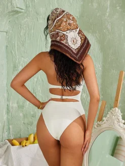 One Piece | Swimwear*Mew Mews Fashion Rox Strapless Flower One Piece Swimsuit