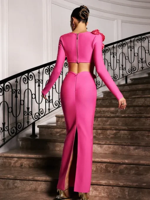 Sets & Co-ords*Bandage Rufus Flower Skirt Set In Hot Pink