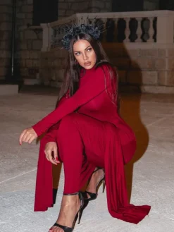 Dresses*Mew Mews Fashion Rumaysa Long Sleeve Twisted Maxi Dress In Red