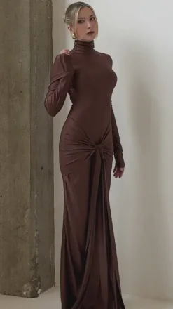 Dresses*Mew Mews Fashion Rumaysa Long Sleeve Twisted Maxi Dress