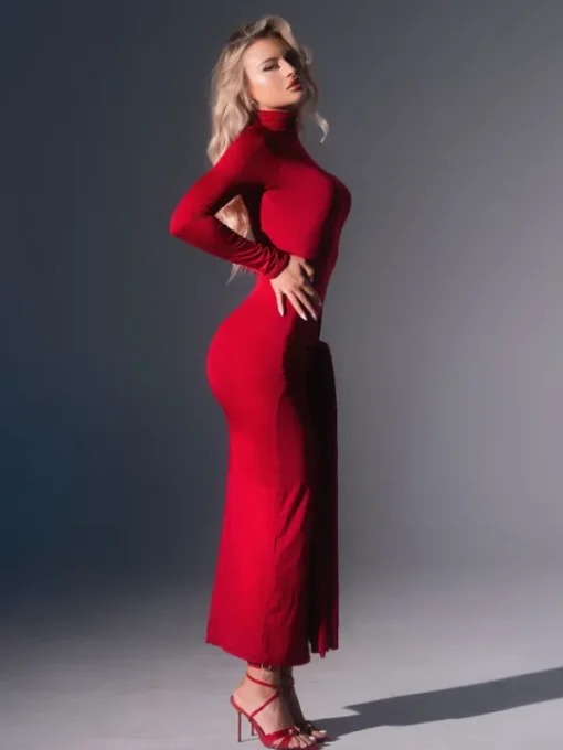Dresses*Mew Mews Fashion Rumaysa Long Sleeve Twisted Maxi Dress In Red