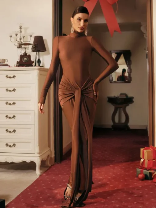 Dresses | Maxi Dresses*Mew Mews Fashion Rumaysa Long Sleeve Twisted Maxi Dress