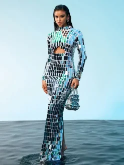 Embellishment | Dresses*Embellishment Rumi Acrylic Embellished Cutout Maxi Dress