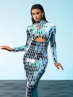 Embellishment | Dresses*Embellishment Rumi Acrylic Embellished Cutout Maxi Dress