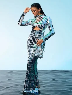 Embellishment | Dresses*Embellishment Rumi Acrylic Embellished Cutout Maxi Dress