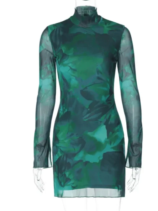 Dresses | Mini Dresses*Mew Mews Fashion Sahar Long Sleeve Floral Mesh Dress