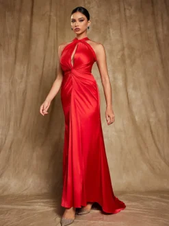 Dresses | Maxi Dresses*Mew Mews Fashion Samson Halterneck Satin Maxi Dress