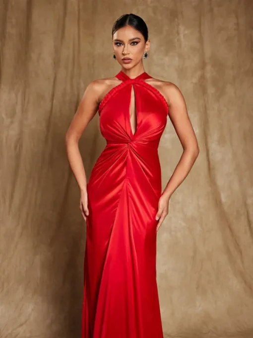 Dresses | Maxi Dresses*Mew Mews Fashion Samson Halterneck Satin Maxi Dress