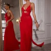Dresses | Maxi Dresses*Mew Mews Fashion Sanjiro Spaghetti Hollow Draped Mesh Dress