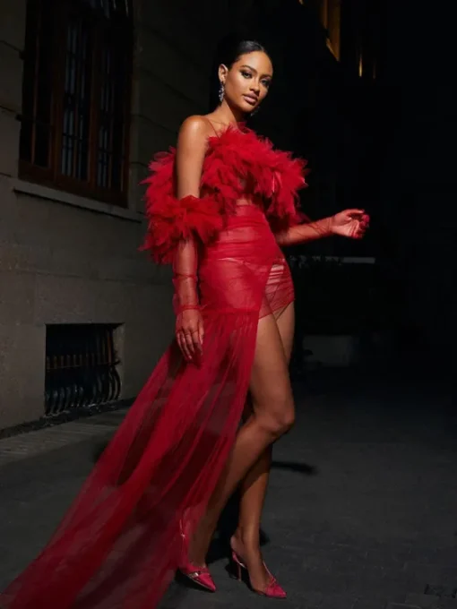 Dresses | Maxi Dresses*Mew Mews Fashion Satine Spaghetti Tulle Maxi Dress With Gloves