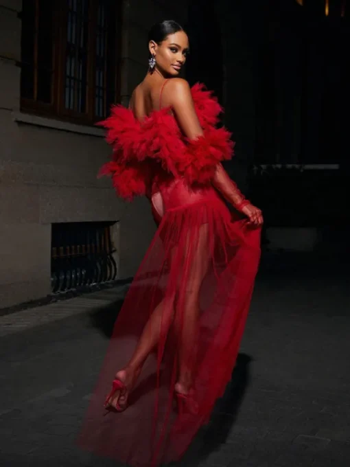 Dresses | Maxi Dresses*Mew Mews Fashion Satine Spaghetti Tulle Maxi Dress With Gloves