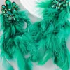 Earrings*Mew Mews Fashion Sayda Rhinestone Feather Earrings