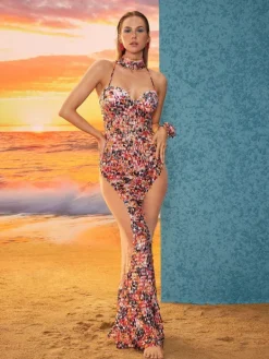 Dresses*Mew Mews Fashion Seiji Spaghetti Sequin Mesh Maxi Dress