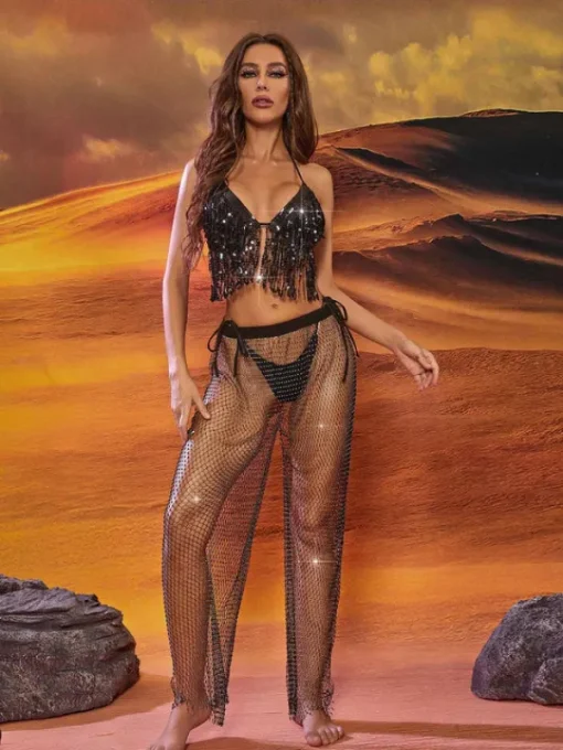 Bikini Sets | Swimwear*Mew Mews Fashion Selina Sequin Fringe Bikini Two Piece Set
