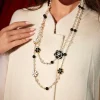 Necklaces*Mew Mews Fashion Senai Pearl Flower Opera Necklace