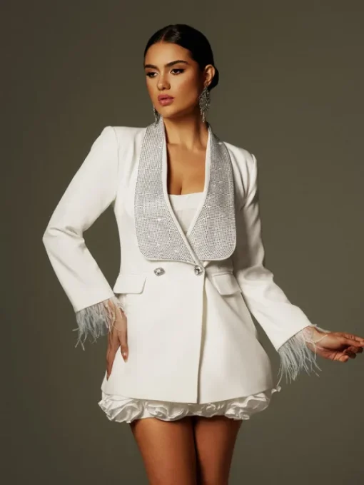 Coats & Jackets*Mew Mews Fashion Seraphilus Rhinestone Button Up Blazer