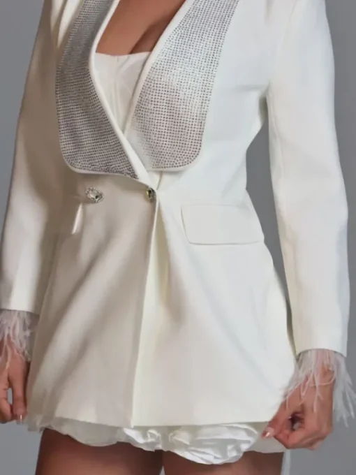Coats & Jackets*Mew Mews Fashion Seraphilus Rhinestone Button Up Blazer