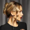 Earrings*Mew Mews Fashion Shalini Rhinestone Bow Long Chain Earrings