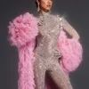Coats & Jackets*Jiu Bajia O/S Shaquanna Tulle Coat In Pink
