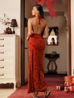 Dresses | Maxi Dresses*Mew Mews Fashion Shemeka Halterneck Floral Maxi Dress