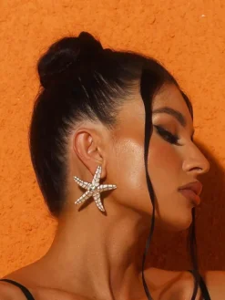 Earrings*Mew Mews Fashion Shepherd Starfish Earrings In Beige