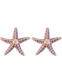 Earrings*Mew Mews Fashion Shepherd Starfish Earrings In Purple