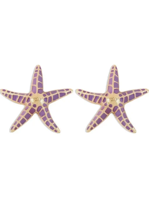 Earrings*Mew Mews Fashion Shepherd Starfish Earrings In Purple