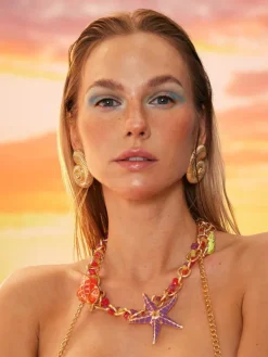 Necklaces*Mew Mews Fashion Shinju Conch Starfish Bead Necklace